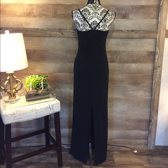 Adrianna Papell Evening Slinky Black Dress - Picture 3 of 6